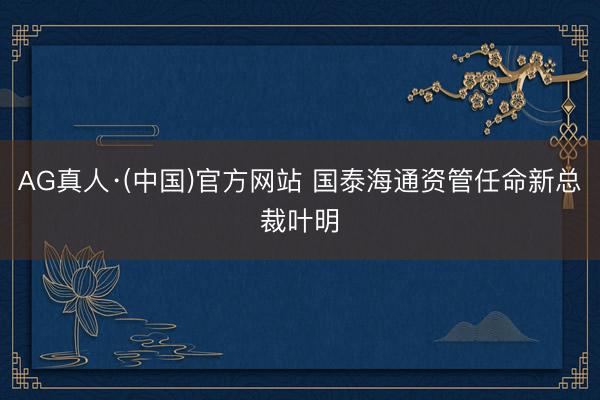 AG真人·(中国)官方网站 国泰海通资管任命新总裁叶明